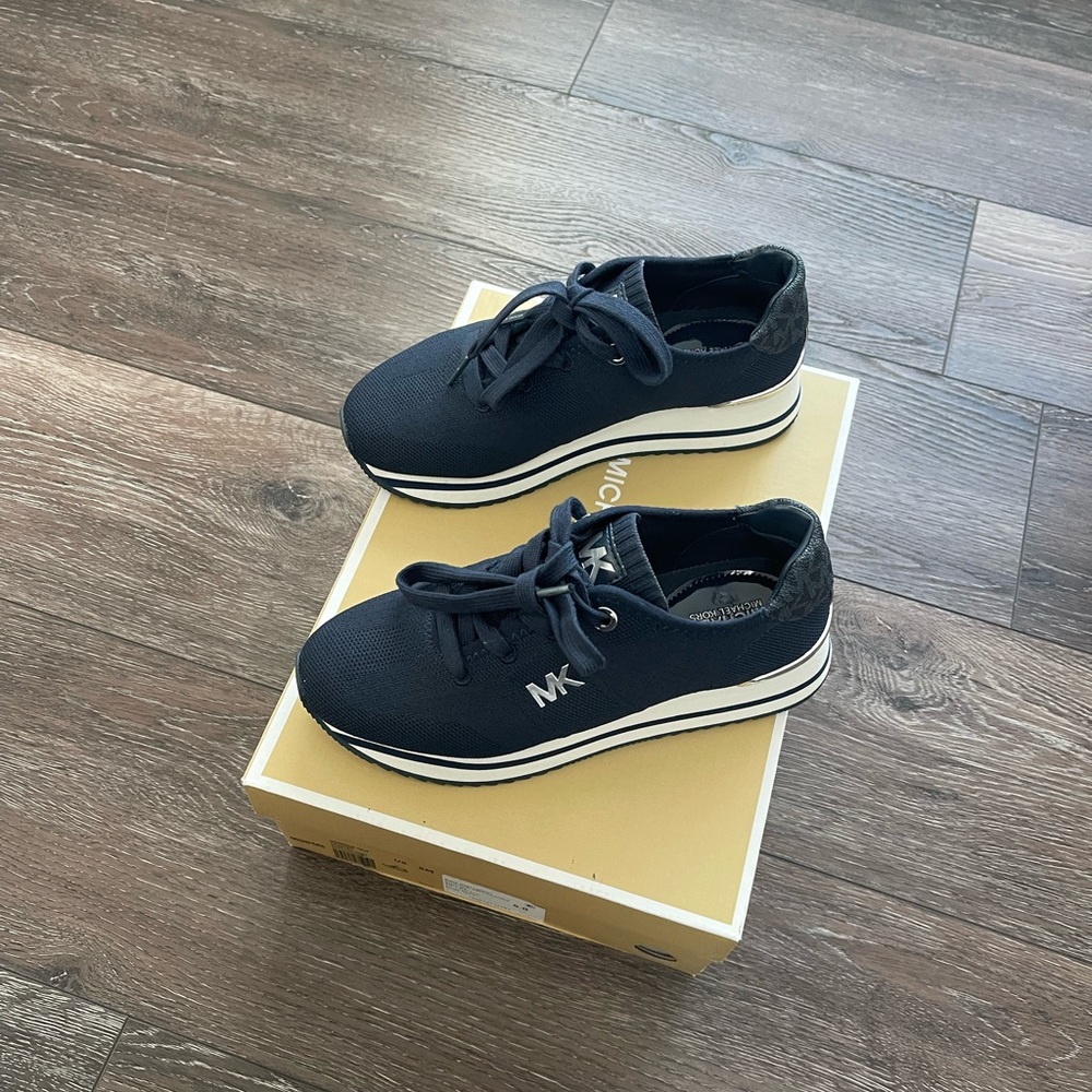 Michael Kors Navy Sneakers with White Soles